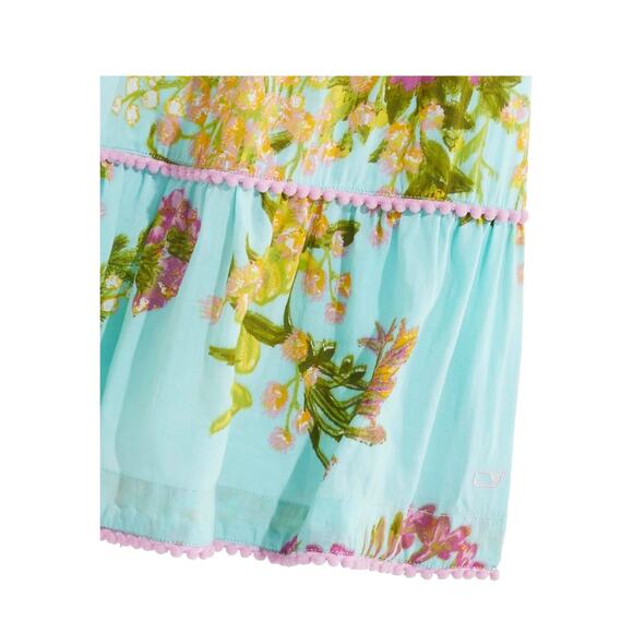 Janie and Jack Tiered Floral Swing Dress Mimosa Floral Aqua Size 7/8 NWT - Picture 2 of 7